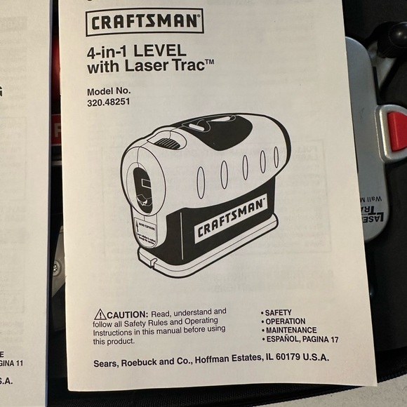 Craftsman 4 in 1 Laser Level 320.48251 Guided Measuring Tool 320.48252 working - Picture 6 of 7